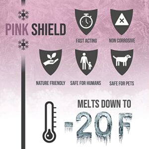 Pink Snow Shield Ice Melt (50 LBS) - A Pet Safe Ice Melt That is Effective Below Zero Degrees and is Safe for Our Children, Our Pets and Our Earth