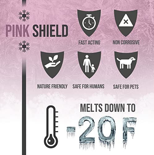 Pink Snow Shield Ice Melt (50 LBS) - A Pet Safe Ice Melt That is Effective Below Zero Degrees and is Safe for Our Children, Our Pets and Our Earth