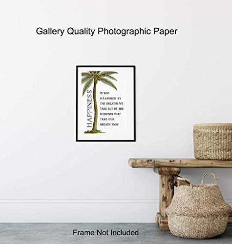 Inspirational Wall Art - Uplifting Gifts for Women - 8x10 Motivational Poster - Positive Quotes Wall Decor - Inspirational Quotes - Sayings for Wall Decor - Palm Tree Wall Art -Happy Quotes Wall Decor