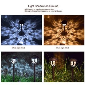 EXCMARK 10 Pack Solar Lights Outdoor Decorative, Solar Pathway Lights Outdoor, Solar Powered Garden Yard Lights for Walkway Sidewalk Driveway.