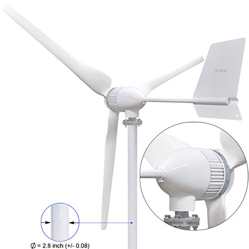 PIKASOLA 1000W 24V Permanent Magnet Wind Turbine Generator 3 Blades Economy Homes Windmill for Wind Solar Hybrid System 2.5m/s Start Wind Speed with Controller for Wind Solar System (24V)