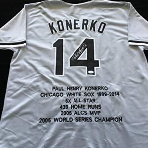 Paul Konerko Chicago White Sox Signed Autographed Gray Baseball Stat Jersey with JSA COA