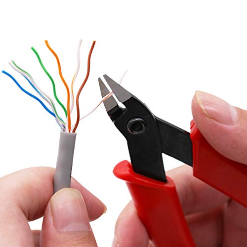 Flush Cutter, Wire Cutters, BS-8109 Soft Wire Cutter Pliers Precision Micro Cutter Anti-Slip Flush Cutter for Electronics Aluminum Jewelry 3D Printing Copper Wire Cables Floral