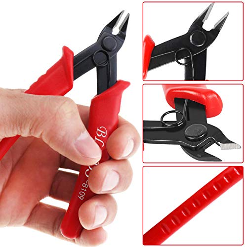 Flush Cutter, Wire Cutters, BS-8109 Soft Wire Cutter Pliers Precision Micro Cutter Anti-Slip Flush Cutter for Electronics Aluminum Jewelry 3D Printing Copper Wire Cables Floral