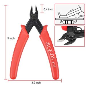 Flush Cutter, Wire Cutters, BS-8109 Soft Wire Cutter Pliers Precision Micro Cutter Anti-Slip Flush Cutter for Electronics Aluminum Jewelry 3D Printing Copper Wire Cables Floral