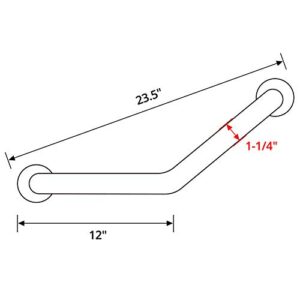 QWORK 23" Concealed Mount Safety Bath and Shower Grab Bar, Stainless Steel Shower Handle, Bathroom Balance Bar, Safety Hand Rail Support Bar for Handicap Elderly Injury, Wall Concealed Mount Handle