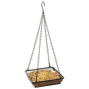 wosibo hanging feeder seed tray, platform metal mesh , outdoor garden decoration for wild backyard attracting birds
