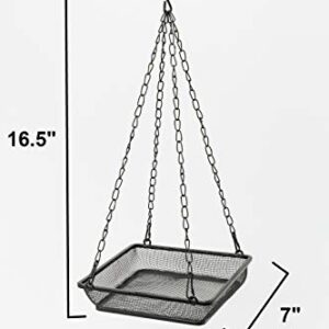 WOSIBO Hanging Feeder Seed Tray, Platform Metal Mesh , Outdoor Garden Decoration for Wild Backyard Attracting Birds