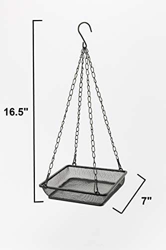 WOSIBO Hanging Feeder Seed Tray, Platform Metal Mesh , Outdoor Garden Decoration for Wild Backyard Attracting Birds