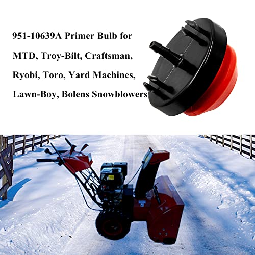 Kimsion 570682A Primer Bulb 951-10639A For Tecumseh AV520 HMSK100 HMSK105 HMSK110, Fits MTD Troy-Bilt Craftsman Ryobi Yard Machines Lawn-Boy Toro Snowblower Snow Thrower TC-570682A 751-10639 (5-Packs)