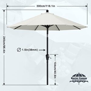 MASTERCANOPY Patio Umbrella for Outdoor Market Table -8 Ribs (10ft,Light Beige)