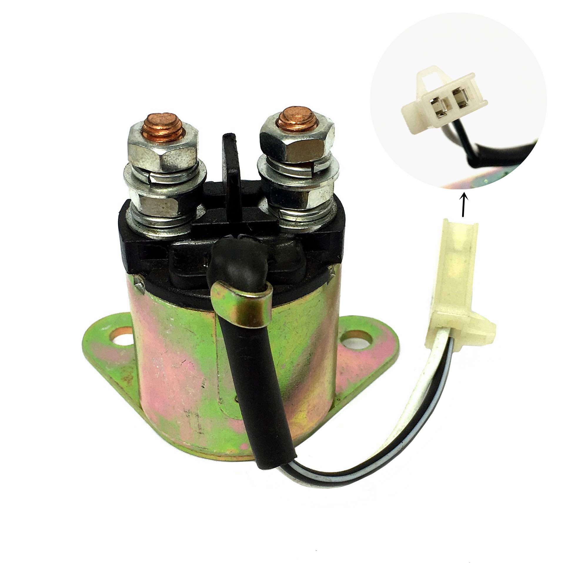 Starter Motor Solenoid W/ 2-Wire Plug for A-ipower SUA9000E SUA10000EC SUA12000E for Predator 7000/8750W 420cc for Generac GP6500E GP7500E GP8000E for All Power Gentron 10000W Generator W/Pigtail