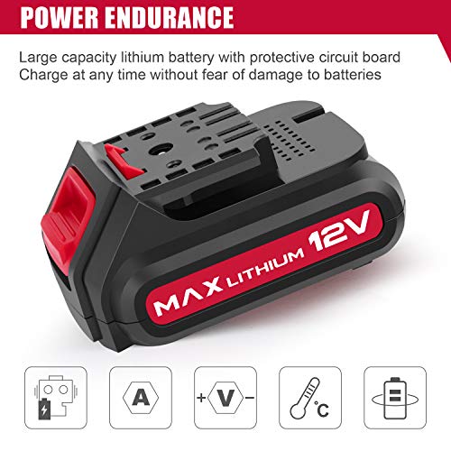 Eastvolt 12V Tire Inflator Air Compressor, Multi-Purpose Electric Power, Max 150PSI with 4-Unit Measurement Gauge, 3 Nozzles, Fast Charger and 1.5 Ah Rechargeable Battery