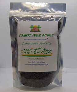 sunflower sprouting seed, non gmo - 16 oz - country creek acre brand - sunflower seed for sprouts, garden planting, cooking, soup, emergency food storage, gardening, juicing, cover crop