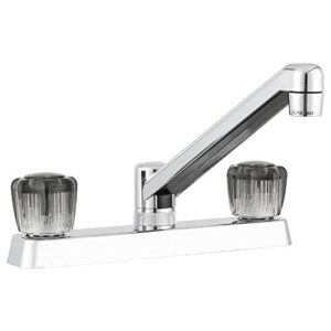 dura faucet rv two handle kitchen sink faucet with smoked crystal acrylic knobs
