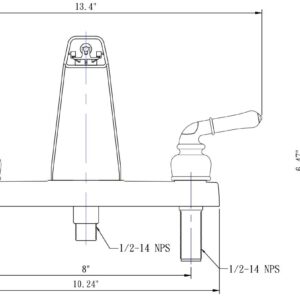 Dura Faucet Economical Two Handle Classic Tub and Shower Faucet Diverter for Handheld Shower (Chrome Polished)