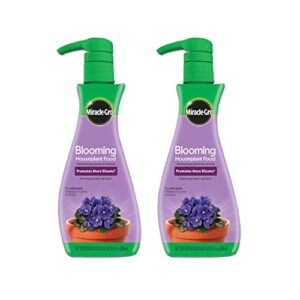 miracle-gro blooming houseplant food, 8 oz., plant food feeds all flowering houseplants instantly, including african violets, 2 pack
