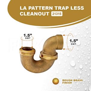 Highcraft 43537 LA Pattern Trap for Tubular Drain Applications, 1-1/2 in. IPS, Rough Brass