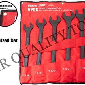 VCT 10 PC SAE Black-Oxide Jumbo Combo Wrench Set | 1-5/16" - 2" W/Carrying Pouch