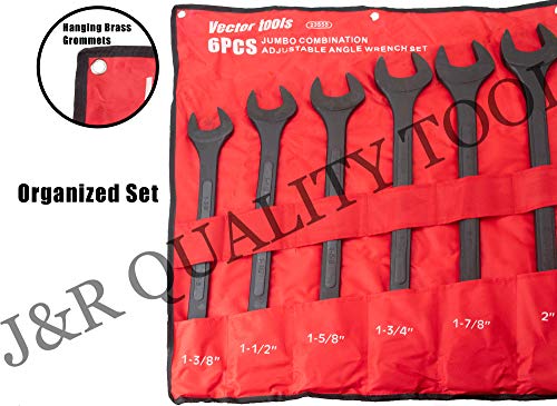 VCT 10 PC SAE Black-Oxide Jumbo Combo Wrench Set | 1-5/16" - 2" W/Carrying Pouch