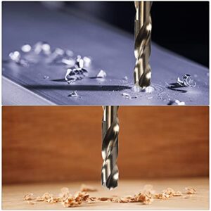 uxcell Reduced Shank Twist Drill Bits 17.5mm High Speed Steel 6542 with 10mm Shank for Stainless Steel Alloy Metal Plastic Wood