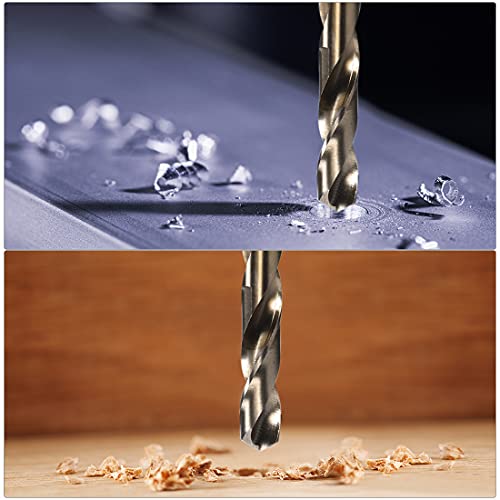 uxcell Reduced Shank Twist Drill Bits 17.5mm High Speed Steel 6542 with 10mm Shank for Stainless Steel Alloy Metal Plastic Wood