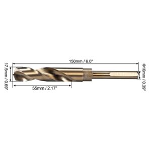 uxcell Reduced Shank Twist Drill Bits 17.5mm High Speed Steel 6542 with 10mm Shank for Stainless Steel Alloy Metal Plastic Wood