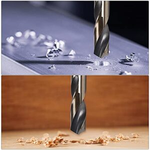 uxcell Reduced Shank Twist Drill Bits 14mm High Speed Steel 4341 with 10mm (3/8") Shank for Stainless Steel Alloy Metal Plastic Wood