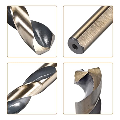 uxcell Reduced Shank Twist Drill Bits 16mm High Speed Steel 4341 with 10mm Shank for Stainless Steel Alloy Metal Plastic Wood