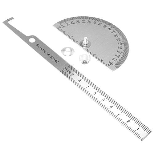 DGZZI Stainless Steel 0-180 Degree Protractor Angle Finder Rotary Arm Measuring Ruler 100mm