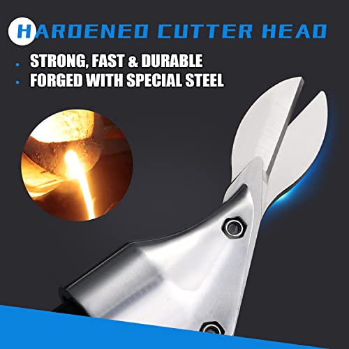 NEWTRY 2600RPM Pneumatic Metal Shear Cutter 2-Blade Pneumatic Scissor Metal Stainless Steel Sheet Metal Cutting Tools Industrial Air Cutter for Iron, Aluminum Sheet, Screen Mesh