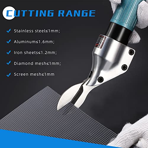 NEWTRY 2600RPM Pneumatic Metal Shear Cutter 2-Blade Pneumatic Scissor Metal Stainless Steel Sheet Metal Cutting Tools Industrial Air Cutter for Iron, Aluminum Sheet, Screen Mesh