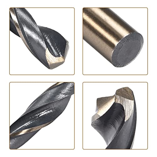 uxcell Straight Shank Twist Drill Bits 12mm High Speed Steel 4341 with 12mm Shank for Stainless Steel Alloy Metal Plastic Wood