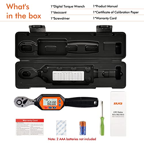 SUGPV 4th Gen Mini Digital Torque Wrench - 3/8-inch Drive with Buzzer & LED, 1.8-60 Nm (1.33-44.25 ft-lbs), High Precision Electronic Tool for Bike & Car Repairs, Calibrated for Superior Performance