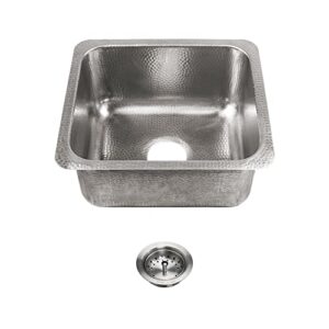 sinkology sp701-17hsb-amz-b wilson undermount 17 brushed and basket strainer drain crafted stainless steel bar prep sink