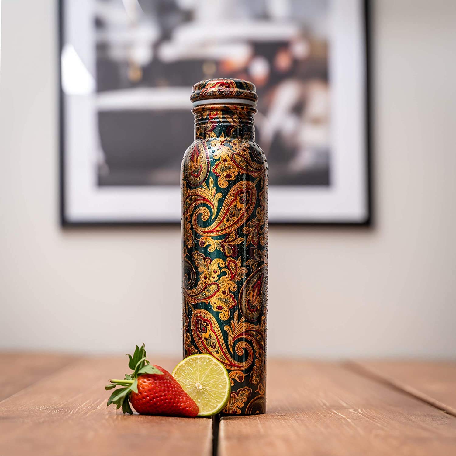 VEDANA Premium Ayurvedic Pure Copper Water Bottle | Leak Proof 1 Liter Copper Vessel for Drinking Water | Great Water Bottle for Sports, Yoga & Everyday Use