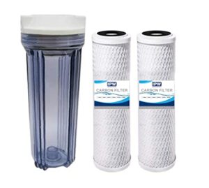 compatible to water pur company cci-10clw12 filter canister with 1/2” npt ports and (2) cci-10-ca water filters by ipw industries inc