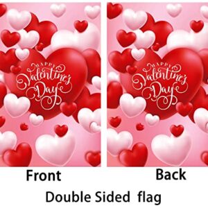 Valentine Flag, Double Sided Valentine's Day Flag Red and White Love Valentine Garden Flag 12 x 18 Inch Valentine House Flags for Valentine's Day Decoration