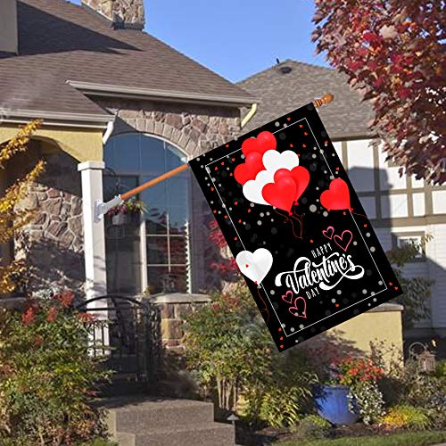 Flagmax Valentine Flag, Double Sided Valentine's Day Flag Red Love Valentine Garden Flag 28 x 40 Inch Valentine House Flags for Valentine's Day Decoration