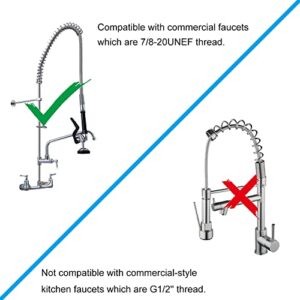 YooGyy Pre Rinse Sprayer with Handle Grip Assembly High Pressure Sink Faucet Sprayer Head for Commercial Pre-Rinse Kitchen Faucet, Chrome Finished