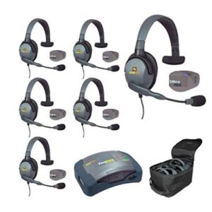 eartec upmx4gs6 6-person full duplex wireless intercom with 6 ultrapak and max4g single headsets