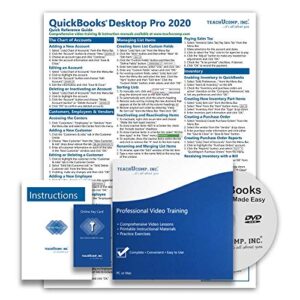 TEACHUCOMP DELUXE Video Training Tutorial Course for QuickBooks Desktop Pro 2020- Video Lessons, PDF Instruction Manual, Quick Reference Guide, Testing, Certificate of Completion