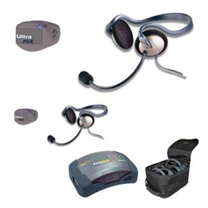 eartec upmon2 2-person full duplex wireless intercom with 2 ultrapak and monarch headsets
