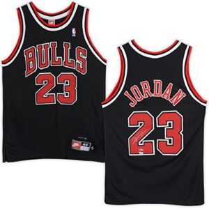 michael jordan chicago bulls autographed black jersey - upper deck - autographed nba jerseys