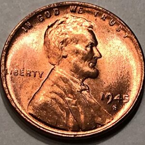 1945 S Lincoln Wheat Cent Red Penny Seller Mint State