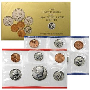 1990 united states mint set - sealed 10 coin set uncirculated