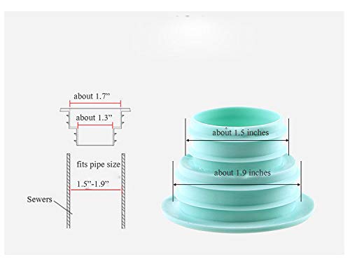 KRISMYA 3 Pack Drain Pipe Hose Silicone Plug,Washing Machine Drain Hose Seal - Silicone Sealing Plug Kitchen Pipe Sewer Seal Ring Washing Machine Laundry Room Bathroom Bathtub