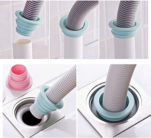 KRISMYA 3 Pack Drain Pipe Hose Silicone Plug,Washing Machine Drain Hose Seal - Silicone Sealing Plug Kitchen Pipe Sewer Seal Ring Washing Machine Laundry Room Bathroom Bathtub