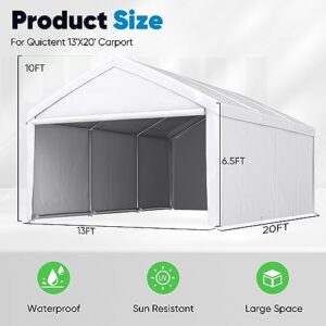 Quictent 13ftx20ft Carport Heavy Duty Car Canopy Galvanized Car Shelter with Reinforced Ground Bars