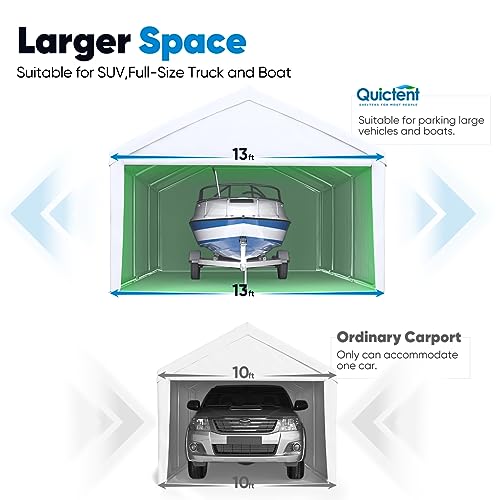 Quictent 13ftx20ft Carport Heavy Duty Car Canopy Galvanized Car Shelter with Reinforced Ground Bars